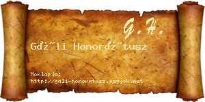 Gáli Honorátusz névjegykártya